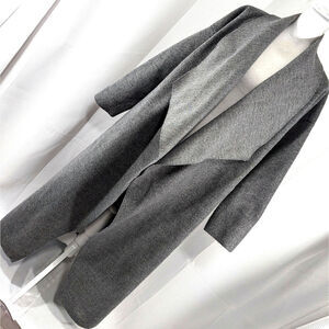 BOOHOO! OVERSIZED, DECONSTRUCTED VOGUE CHIC ASH GRAY OPEN FRONT COAT! SZ 8
